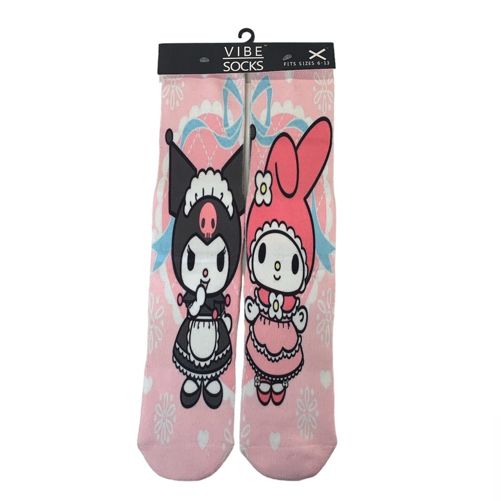 My Melody & Kuromi Character Design Crew Socks Vibe Socks